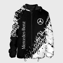 Куртка с капюшоном мужская Мерседес: следы от шин, цвет: 3D-черный