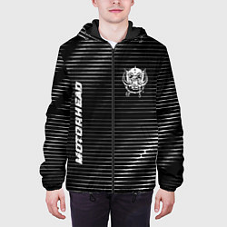 Куртка с капюшоном мужская Motorhead metal rock lines, цвет: 3D-черный — фото 2
