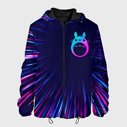 Куртка с капюшоном мужская Totoro neon blast lines, цвет: 3D-черный