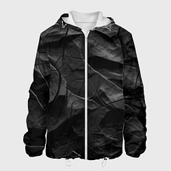 Куртка с капюшоном мужская Текстура темной скалы, цвет: 3D-белый