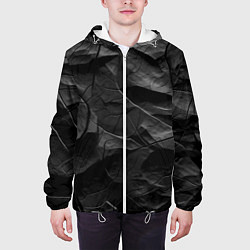 Куртка с капюшоном мужская Текстура темной скалы, цвет: 3D-белый — фото 2