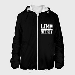 Куртка с капюшоном мужская Lim Bizkit logo, цвет: 3D-белый