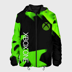 Куртка с капюшоном мужская Xbox one green flame, цвет: 3D-черный