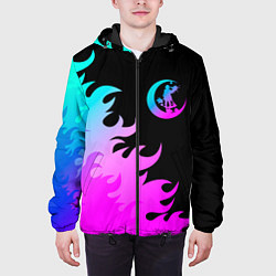 Куртка с капюшоном мужская Angels of Death неоновый огонь, цвет: 3D-черный — фото 2