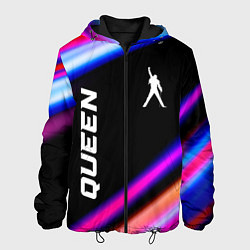 Куртка с капюшоном мужская Queen neon rock lights, цвет: 3D-черный