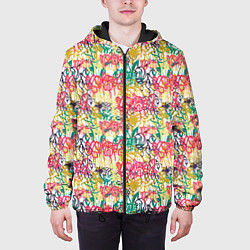 Куртка с капюшоном мужская Граффити с подтёками, цвет: 3D-черный — фото 2