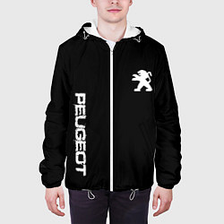 Куртка с капюшоном мужская Peugeot logo white, цвет: 3D-белый — фото 2