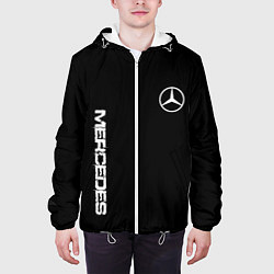 Куртка с капюшоном мужская Mercedes benz logo white auto, цвет: 3D-белый — фото 2