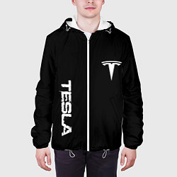 Куртка с капюшоном мужская Tesla logo white, цвет: 3D-белый — фото 2