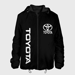 Куртка с капюшоном мужская Toyota logo white steel, цвет: 3D-черный