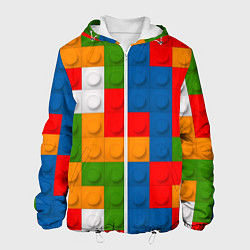 Куртка с капюшоном мужская Блоки цветового конструктора, цвет: 3D-белый