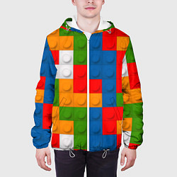 Куртка с капюшоном мужская Блоки цветового конструктора, цвет: 3D-белый — фото 2