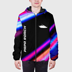 Куртка с капюшоном мужская Papa Roach neon rock lights, цвет: 3D-черный — фото 2