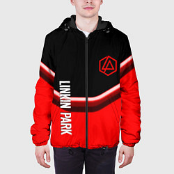 Куртка с капюшоном мужская Linkin park geometry line steel, цвет: 3D-черный — фото 2