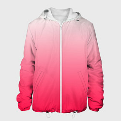 Куртка с капюшоном мужская Розовый градиент, цвет: 3D-белый