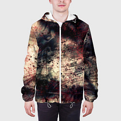 Куртка с капюшоном мужская Мокрая бумага ретро гранж текстура грязная, цвет: 3D-белый — фото 2