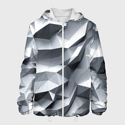 Куртка с капюшоном мужская Белая геометрия с искажением, цвет: 3D-белый