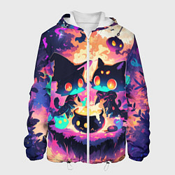 Куртка с капюшоном мужская 2 котика ведьмы, цвет: 3D-белый
