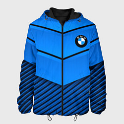 Куртка с капюшоном мужская BMW geometry blue, цвет: 3D-черный