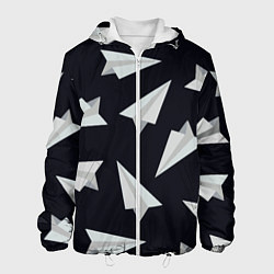 Куртка с капюшоном мужская Белый бумажный самолётик - Телеграм, цвет: 3D-белый