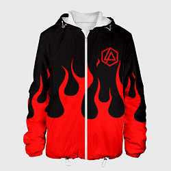 Куртка с капюшоном мужская Linkin park logo fire, цвет: 3D-белый