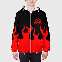 Куртка с капюшоном мужская Linkin park logo fire, цвет: 3D-белый — фото 2