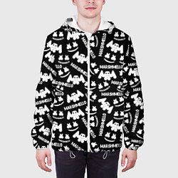 Куртка с капюшоном мужская Marshmello pattern music, цвет: 3D-белый — фото 2