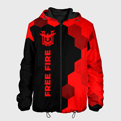 Куртка с капюшоном мужская Free Fire - red gradient по-вертикали, цвет: 3D-черный