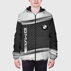 Куртка с капюшоном мужская BMW car motors metal, цвет: 3D-черный — фото 2