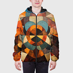 Куртка с капюшоном мужская Винтажная мозайка, цвет: 3D-черный — фото 2