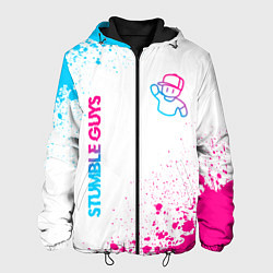 Куртка с капюшоном мужская Stumble Guys neon gradient style вертикально, цвет: 3D-черный