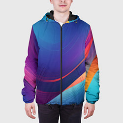 Куртка с капюшоном мужская Красивый градиент абстракция, цвет: 3D-черный — фото 2