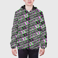 Куртка с капюшоном мужская Juventus glitch pattern, цвет: 3D-черный — фото 2