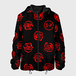 Куртка с капюшоном мужская Twenty one pilots rose pattern, цвет: 3D-черный