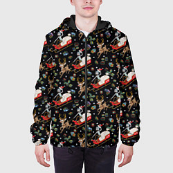 Куртка с капюшоном мужская Рик и Морти сани с оленем - Christmas, цвет: 3D-черный — фото 2