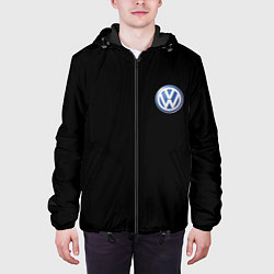 Куртка с капюшоном мужская Volkswagen logo auto, цвет: 3D-черный — фото 2