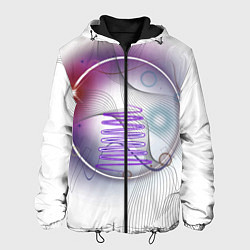 Куртка с капюшоном мужская Абстракция - круг, цвет: 3D-черный
