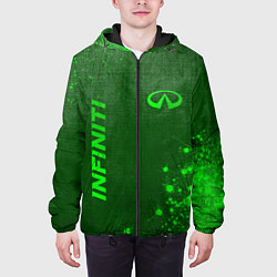 Куртка с капюшоном мужская Infiniti - green gradient вертикально, цвет: 3D-черный — фото 2