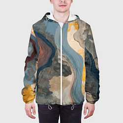 Куртка с капюшоном мужская Флюид арт, цвет: 3D-белый — фото 2