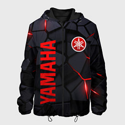 Куртка с капюшоном мужская Yamaha - плиты с эффектом свечения, цвет: 3D-черный
