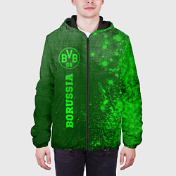 Куртка с капюшоном мужская Borussia - green gradient по-вертикали, цвет: 3D-черный — фото 2