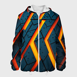 Куртка с капюшоном мужская Металлическая броня и оранжевое свечение, цвет: 3D-белый