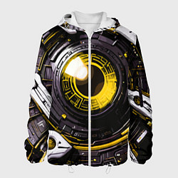 Куртка с капюшоном мужская Жёлтая сфера киберпанк, цвет: 3D-белый