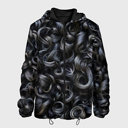 Куртка с капюшоном мужская Черные кудри, цвет: 3D-черный