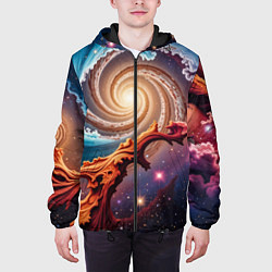 Куртка с капюшоном мужская Энергия космоса, цвет: 3D-черный — фото 2