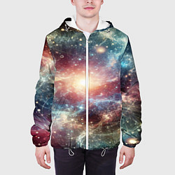 Куртка с капюшоном мужская Космическая туманность, цвет: 3D-белый — фото 2