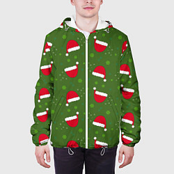 Куртка с капюшоном мужская Шапка Санты, цвет: 3D-белый — фото 2