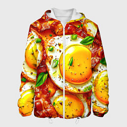 Куртка с капюшоном мужская Яичница с беконом, цвет: 3D-белый