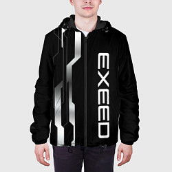 Куртка с капюшоном мужская Exeed - металлические полосы, цвет: 3D-черный — фото 2