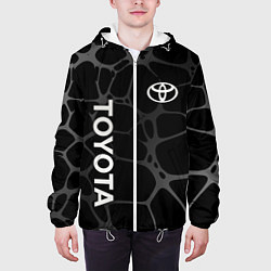 Куртка с капюшоном мужская Toyota - монохромный аква, цвет: 3D-белый — фото 2